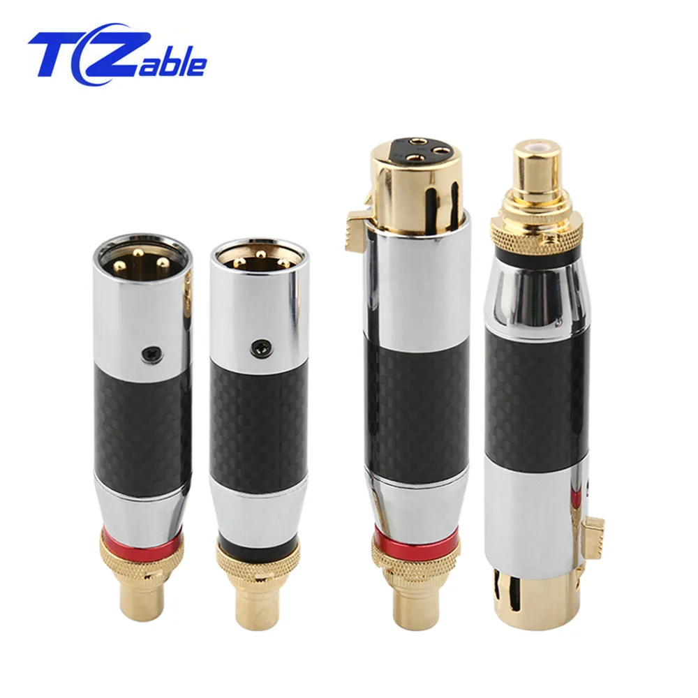 3 контактный разъем RCA в XLR из углеродного волокна медный аудиоразъем разъемы для