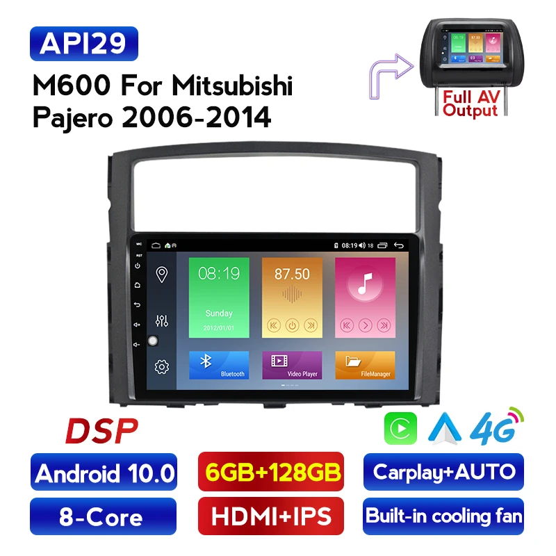 Автомобильный DVD-плеер DSP RDS 6G + 128G GPS мультимедийный плеер для MITSUBISHI PAJERO V97 2006 2007 2008