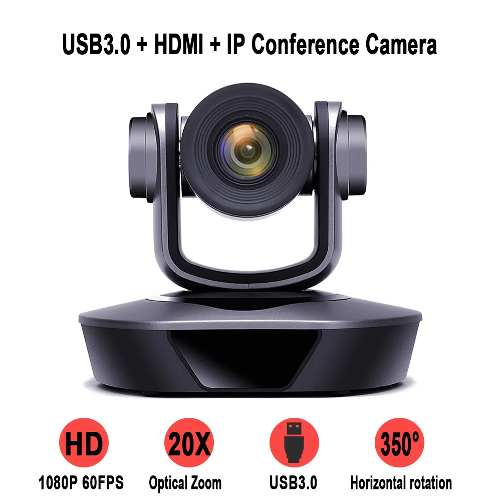 1080P 60FPS USB3.0 + HDMI IP PTZ видеокамера для видеоконференций 3X 10X 12X 20X зум H.265 меттинга