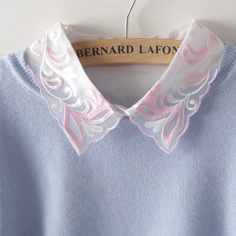 

Женское Сетчатое платье-свитер Linbaiway, платье-свитер со съемным отворотом и воротником