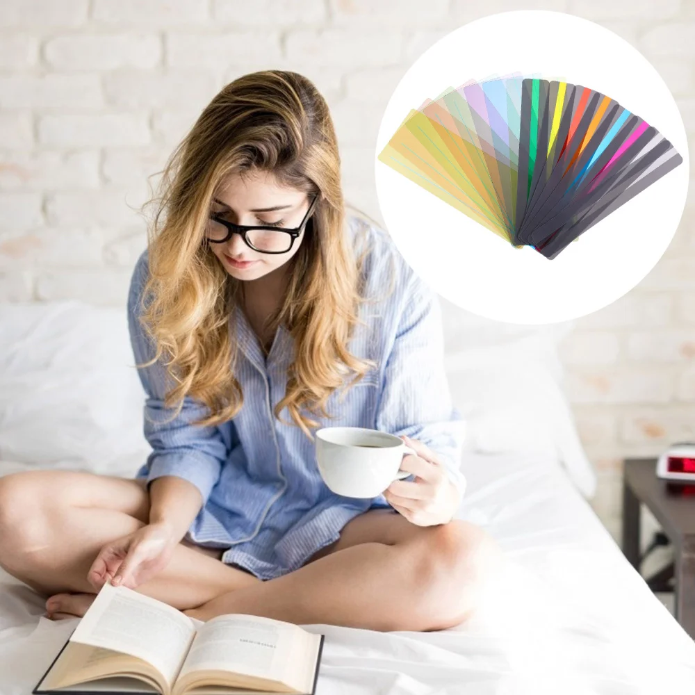 

16Pcs Guided Reading Bookmarks Colored Overlay Highlight Bookmarks for Student