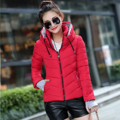 

woman parkas hooded zipper fashion coats Korean style slim casual long sleeve jackets warm comfortable female parkas winter