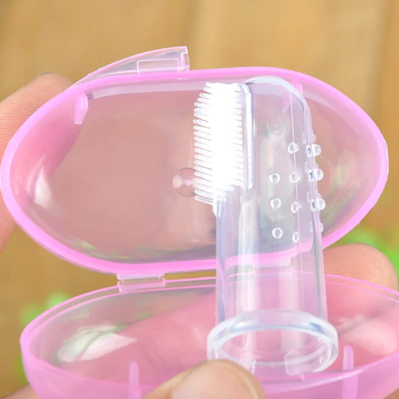 Cepillo de dientes de silicona suave para ni&ntilde;os y beb&eacute;s, masajeador de goma, 2 uds.-2