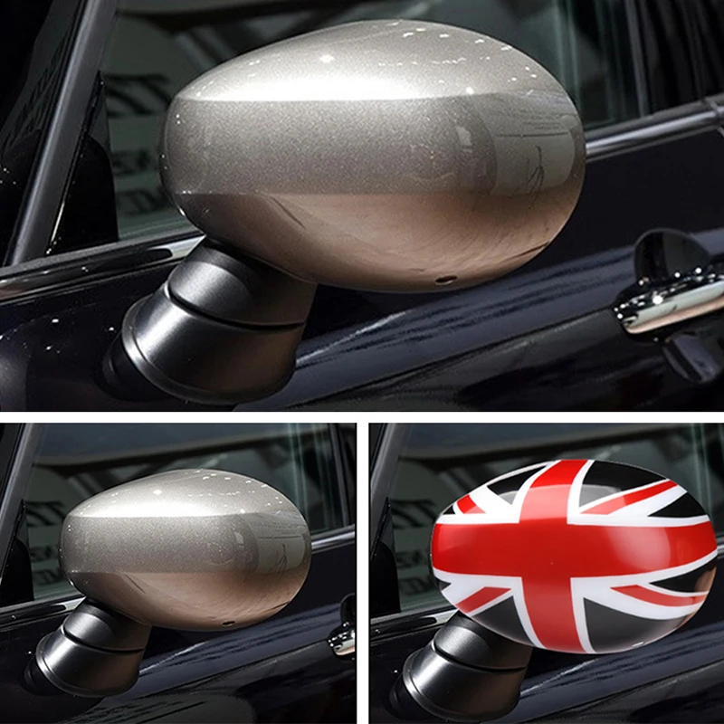 

New Car Rear View Mirror Cover Case Union Jack Shell Decoration For Mini Cooper F54 F55 F56 F60 2019 2020 Countryman Accessories