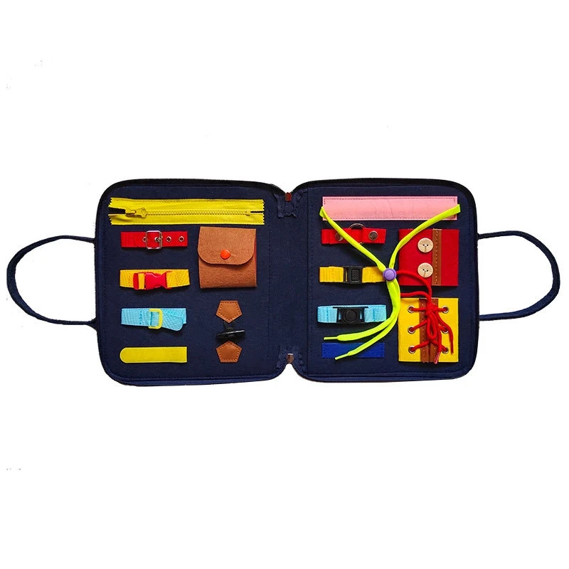 

Kids Toys Baby Busy Board Buckle Training Essential Educational Sensory Felt Board for Toddlers Intelligence