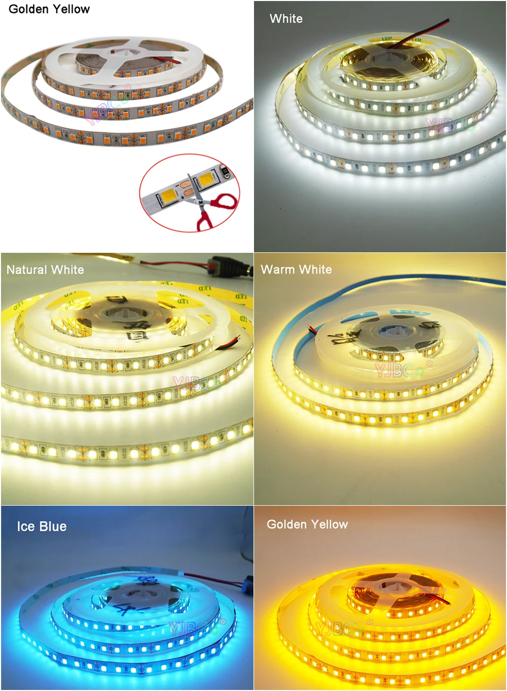 New Hight light 5M DC12V 2835 SMD 120 Leds/m IP20 Flexible LED Strip white/warm white/White/blue/Ice blue/golden yellow | Лампы и