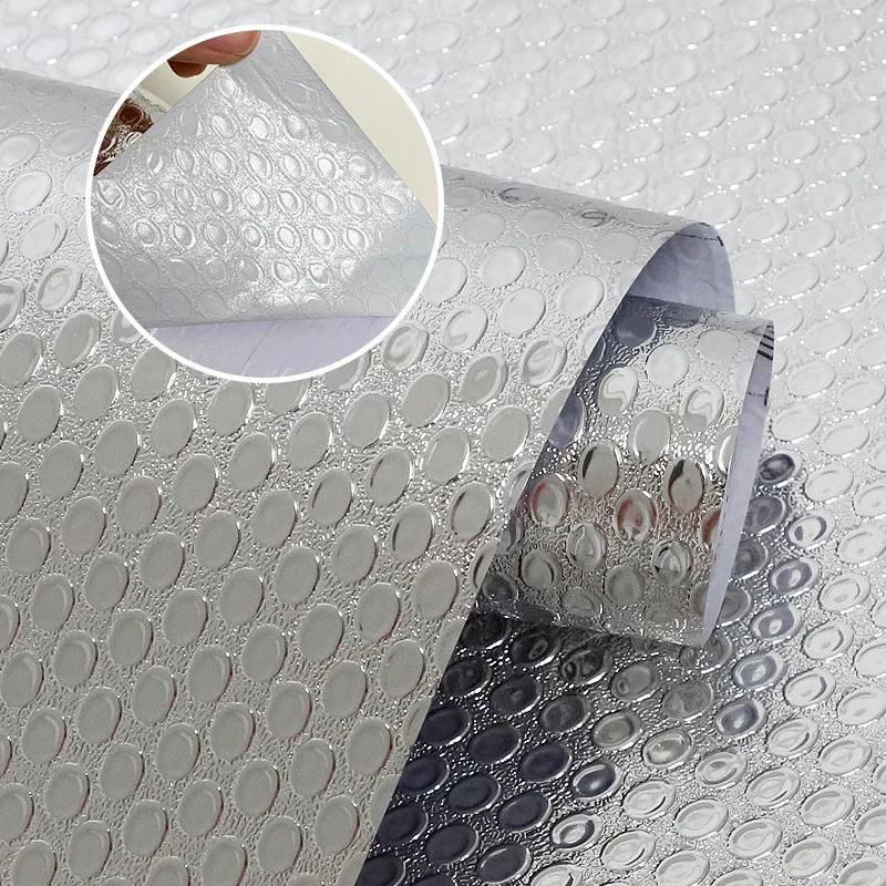 Kitchen Oil Proof Fire Prevention Waterproof Sticker Aluminum Foil Stove Cabinet Stickers Wallpapers DIY Wall | Дом и сад