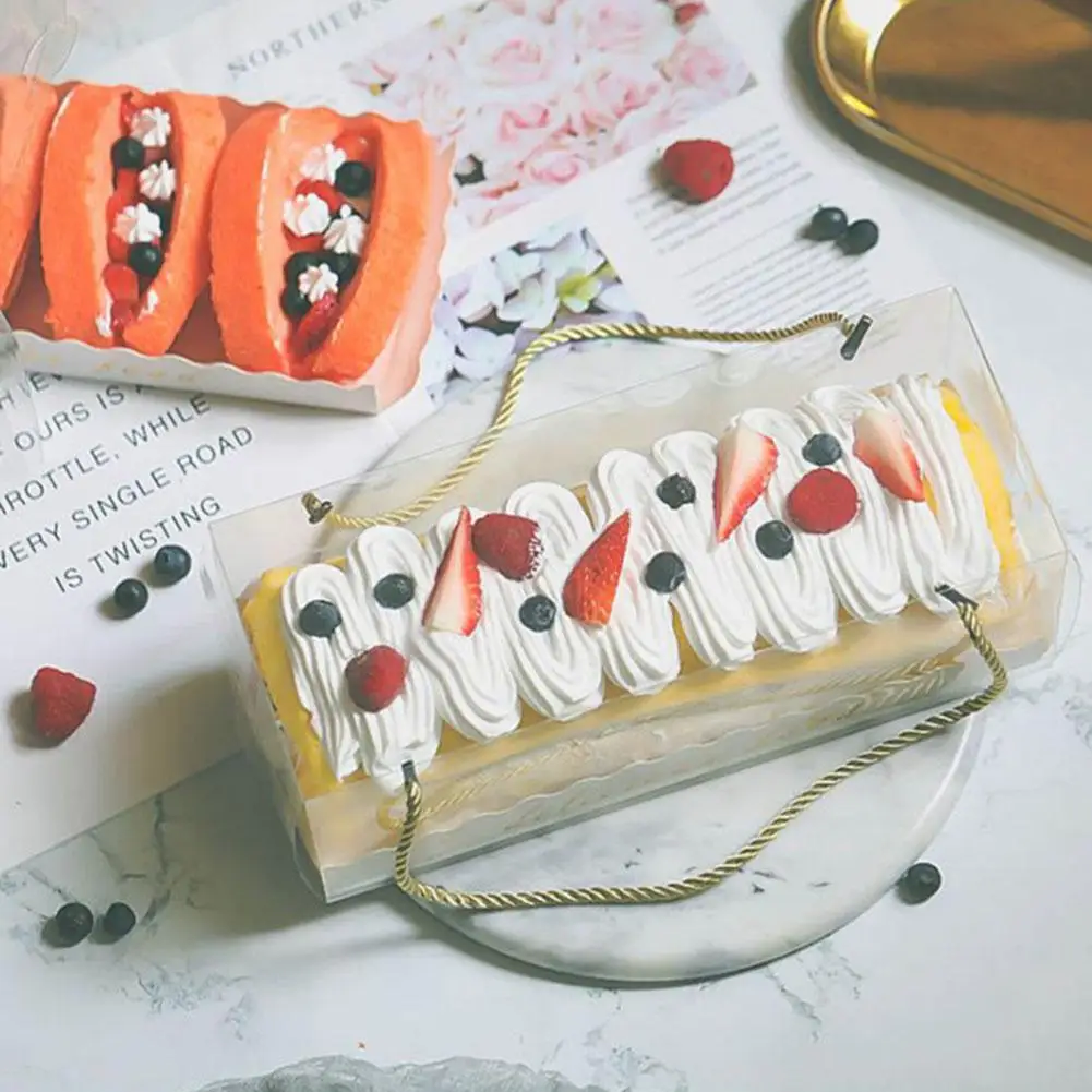 10 шт. прозрачные коробки для тортов швейцарские рулоны упаковка домашних