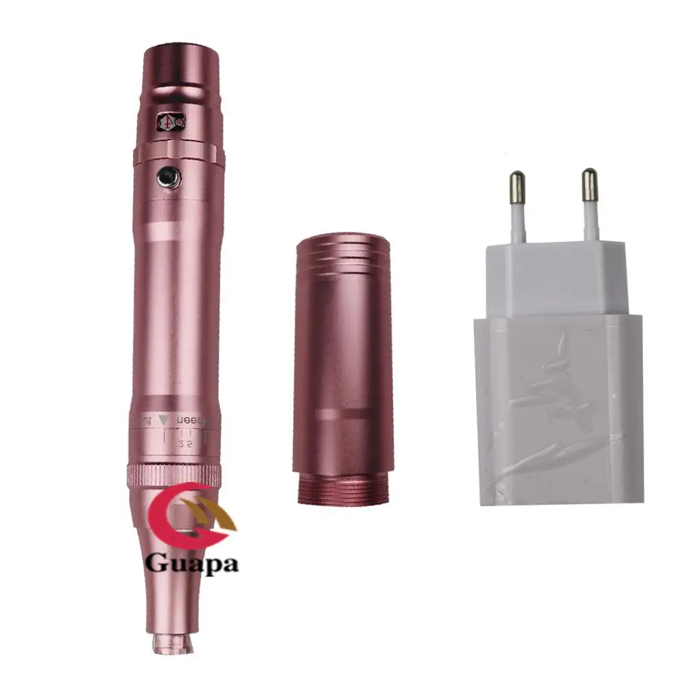 Rose Golden EU PLUG Беспроводная Машинка для перманентного макияжа, ручка для татуировки, Беспроводная Машинка для татуировки, перезаряжаемая татуировочная машинка для пистолета с эффектом омбре, пудра, брови - Цвет: Rose Golden EU PLUG