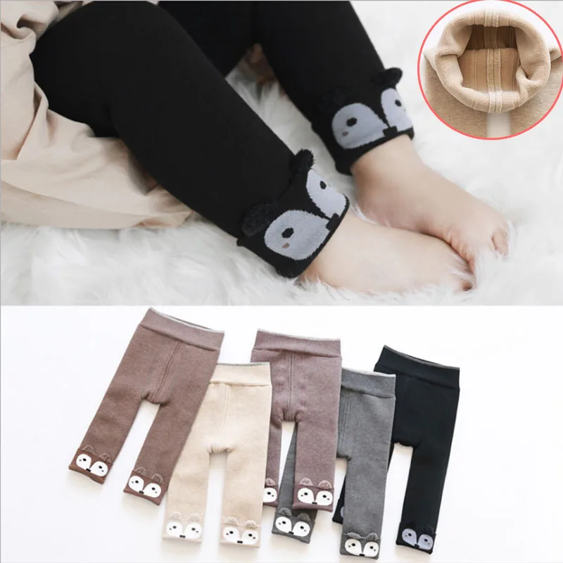 Милые детские облегающие брюки для маленьких девочек эластичные теплые леггинсы