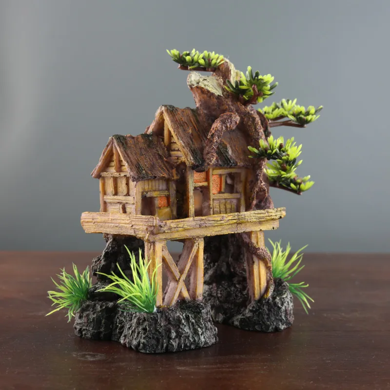 Аквариумные деревянные украшения для дома укрытие рыбок и креветок ландшафтный