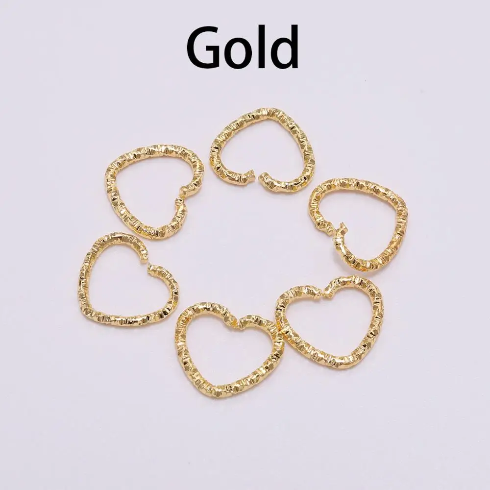 50pcs/lot 16.5mm New Style Silver Gold star Jump Rings Twisted Split Rings Spacer Connectors For Jewelry Making Making Supplies - Цвет: Gold