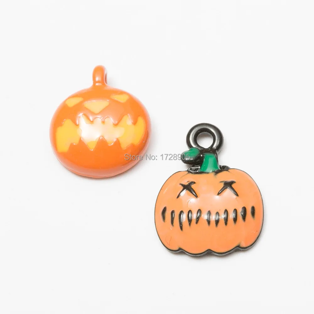 

Pumpkin Charms for earrings making Orange Halloween Charms Pendant for Jewelry 10pcs 16mm Diy Charms lovely Enamel Charms