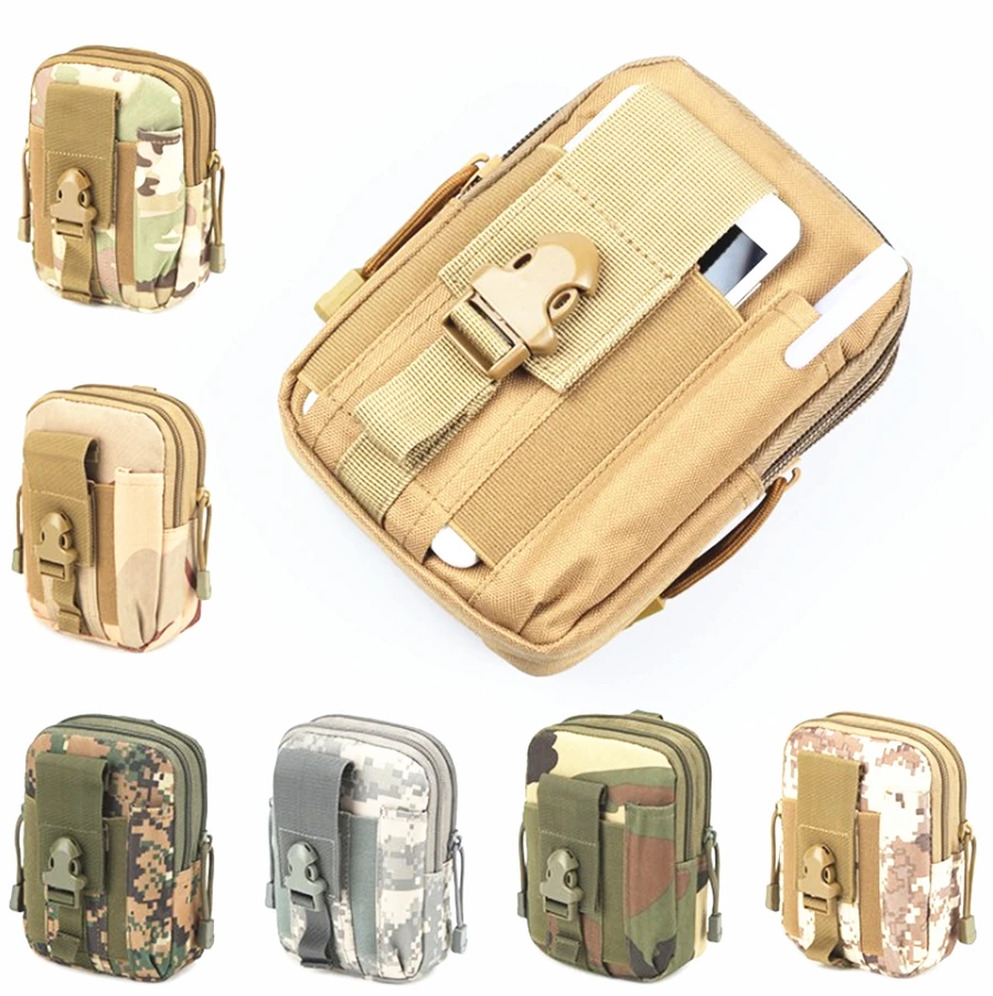 Камуфляжная тактическая сумка Мужская поясная Военная походная Холщовая Сумка