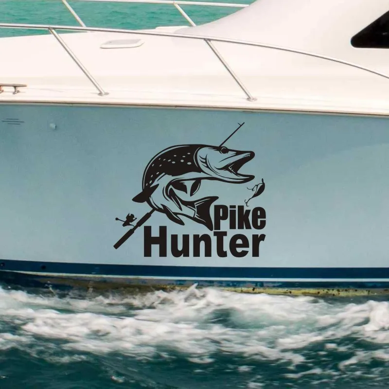 Виниловая наклейка на рыбу в виде крючка для ловли щуки | Дом и сад