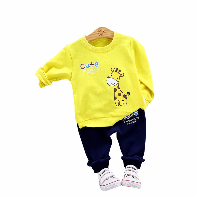 

New Spring Kids Fashion Clothes Baby Boy Girls Cartoon T Shirt Pants 2Pcs/sets Children Infant Casual Clothing Toddler Tracksuit