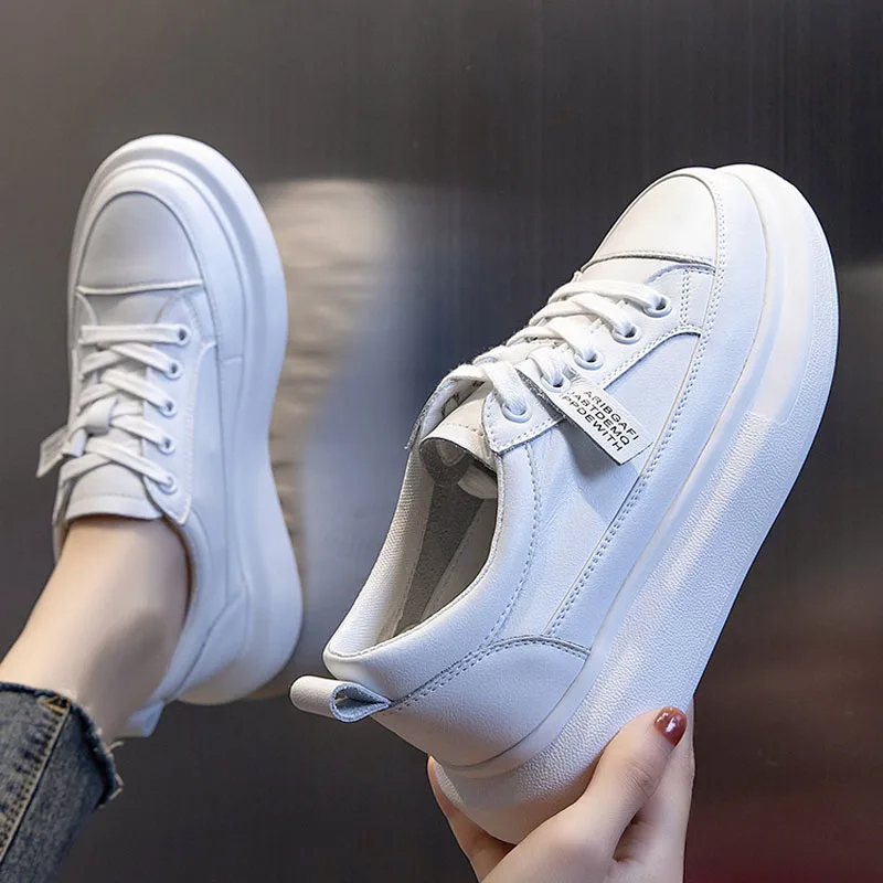 

Женские кроссовки, новинка 2021, модные женские кроссовки для отдыха, женская спортивная обувь, повседневная обувь из натуральной кожи на пла...