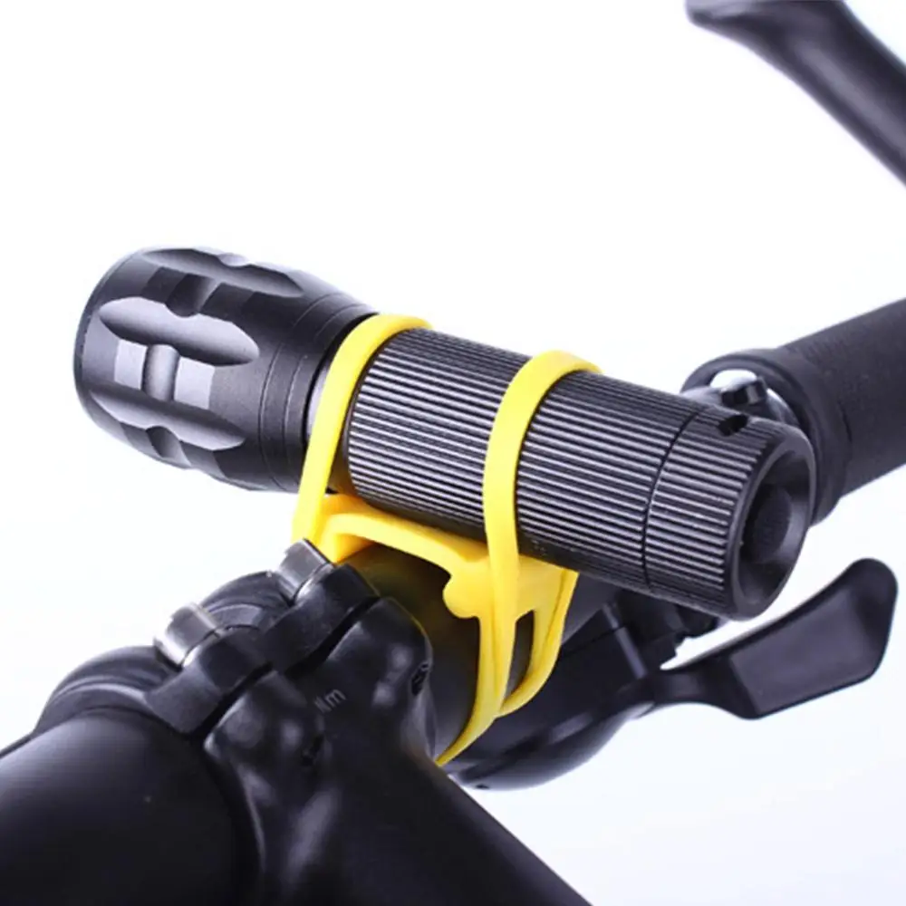 

5 Pcs Elastic Silicone Strap Bicycle Lamp Holder Flashlight Headlight Torch Band Bike Front Light Clip Mount Holder Tools