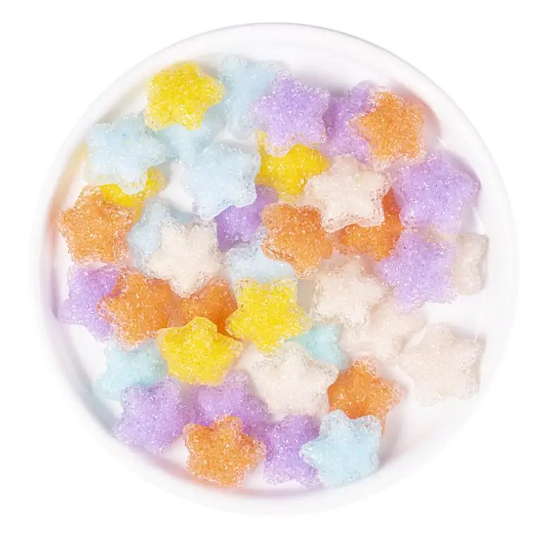 

Kawaii stars Resin Glitter Five Star Flatback Cabochon Art Supply Decoration Charm Craft DIY Accessories