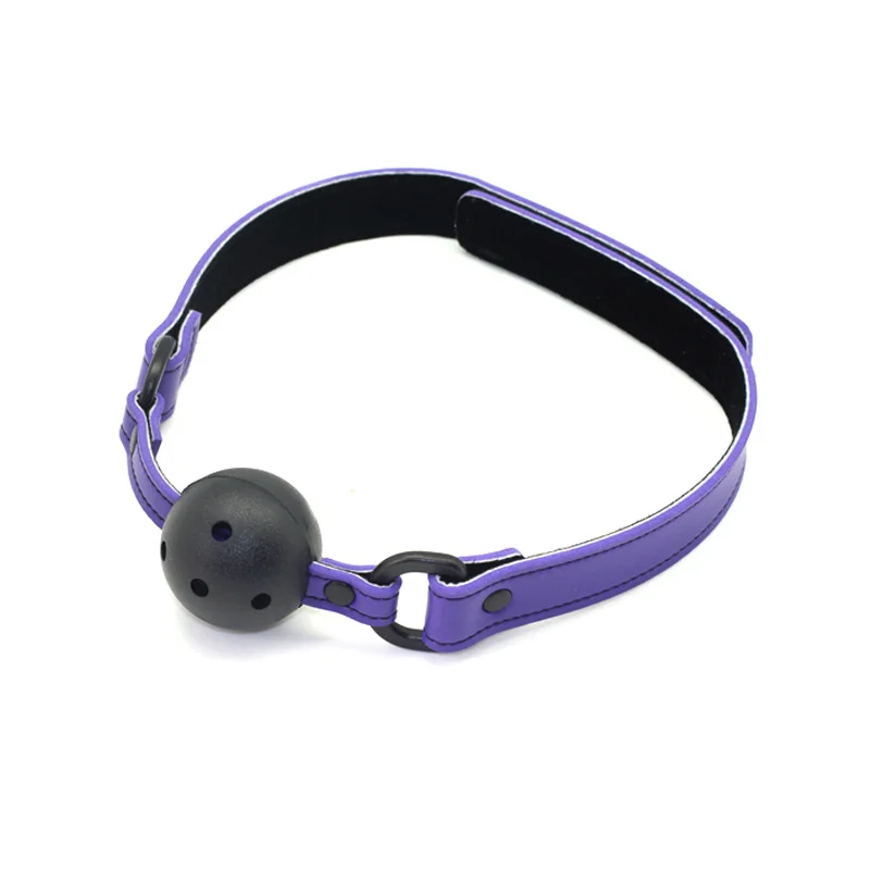 Горячие эротические кляп для рта мяч Фиолетовый кожаный ремешок взрослые секс