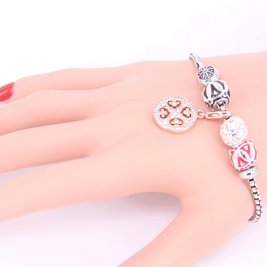 Треугольный браслет Hemiston TS DIY с подвеской из розового золота в стиле Rebel Heart для