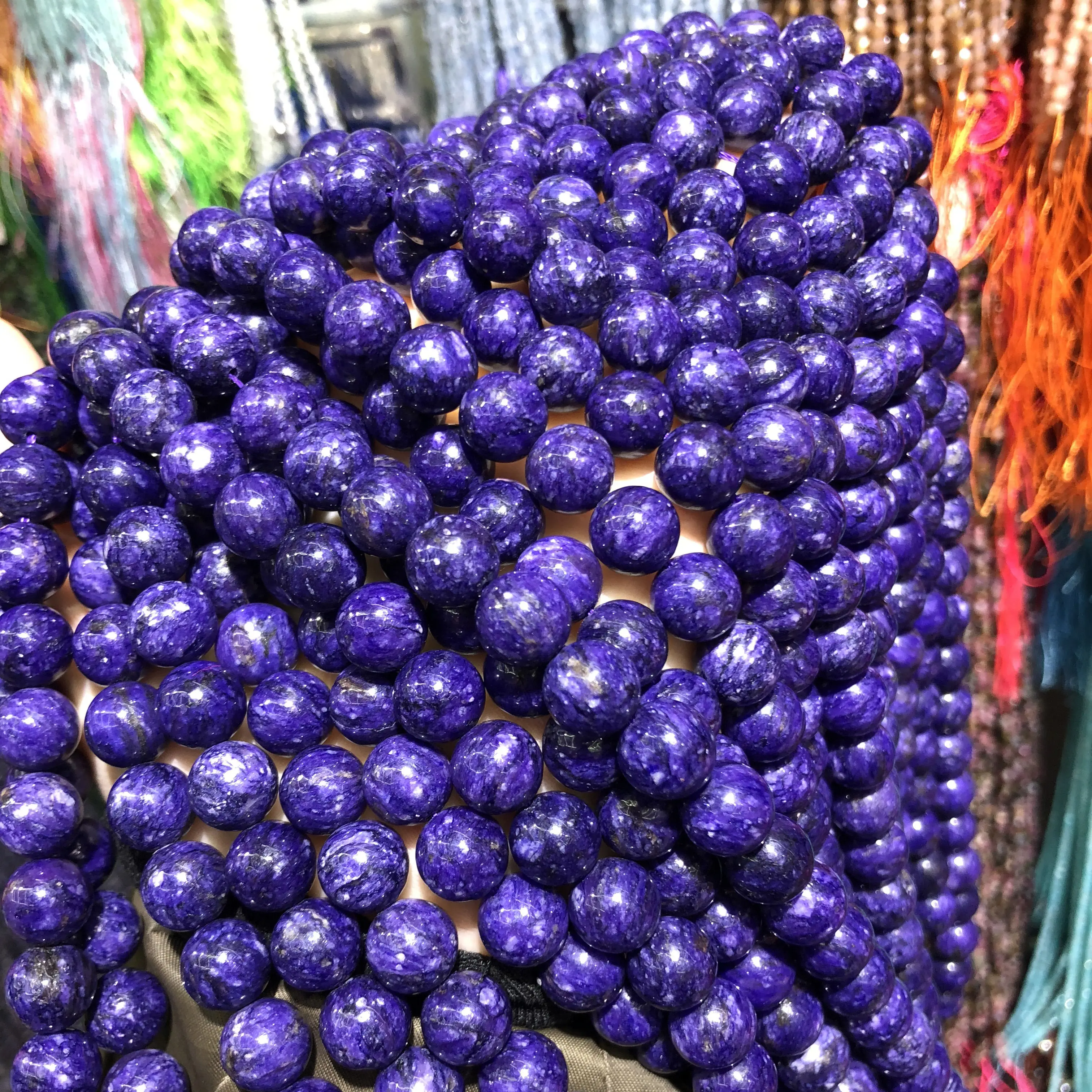 

Wholesale Natural Purple Dragon Spar Beaded Round Loose Spacer Beads for Jewelry Making DIY Necklace Bracelet Accessories