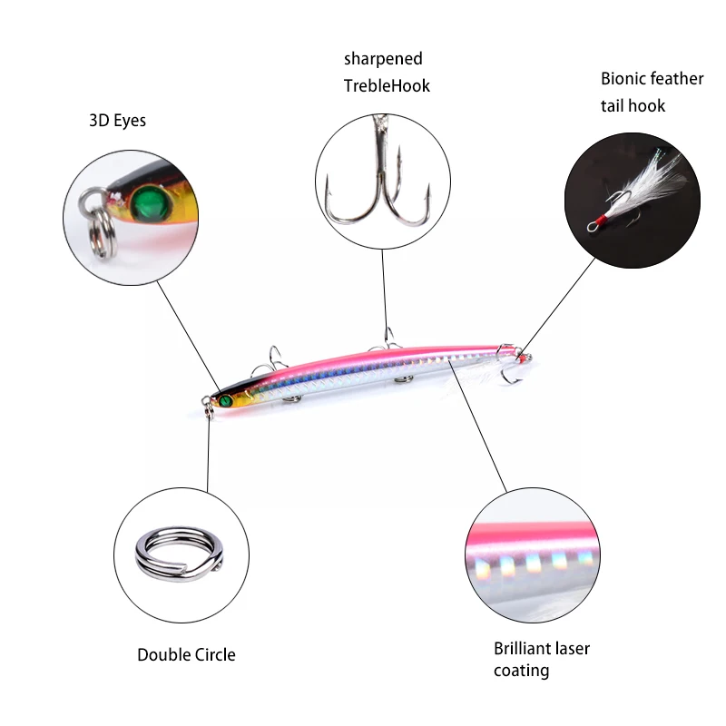 рыбалка Приманка Карандаш Тонущая искусственная наживка 11 7 см/11 8 красочные