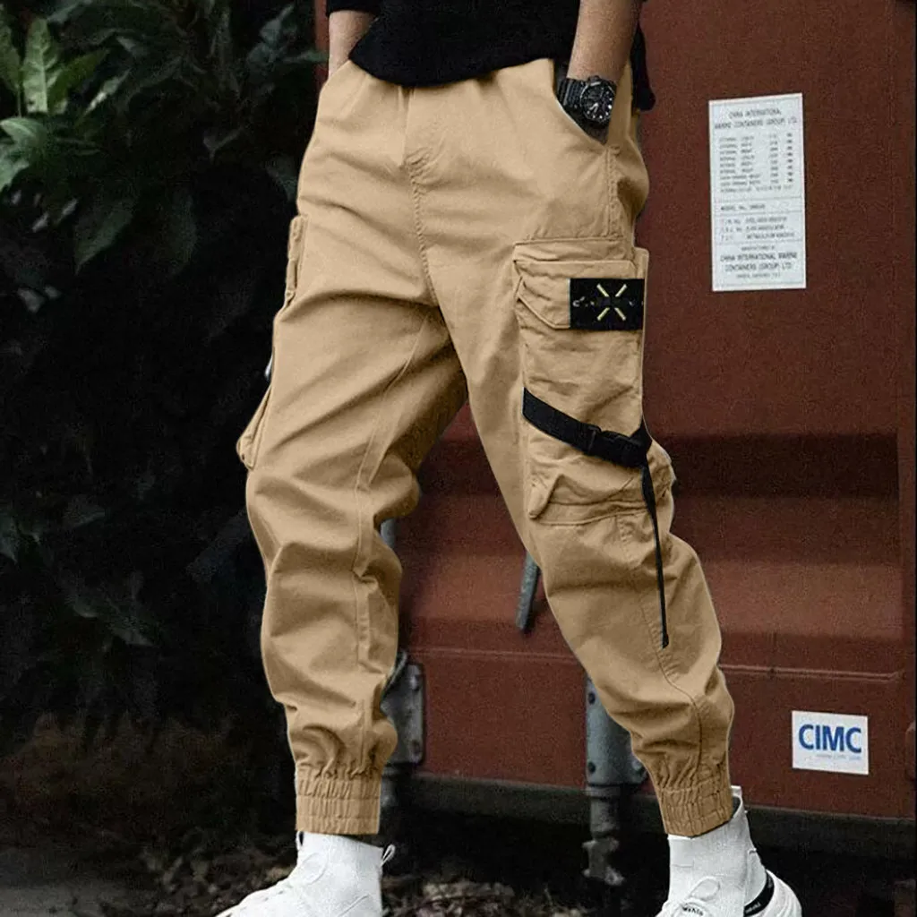 Брюки мужские уличные брюки спортивные хип хоп тактические spodnie 2019 повседневные