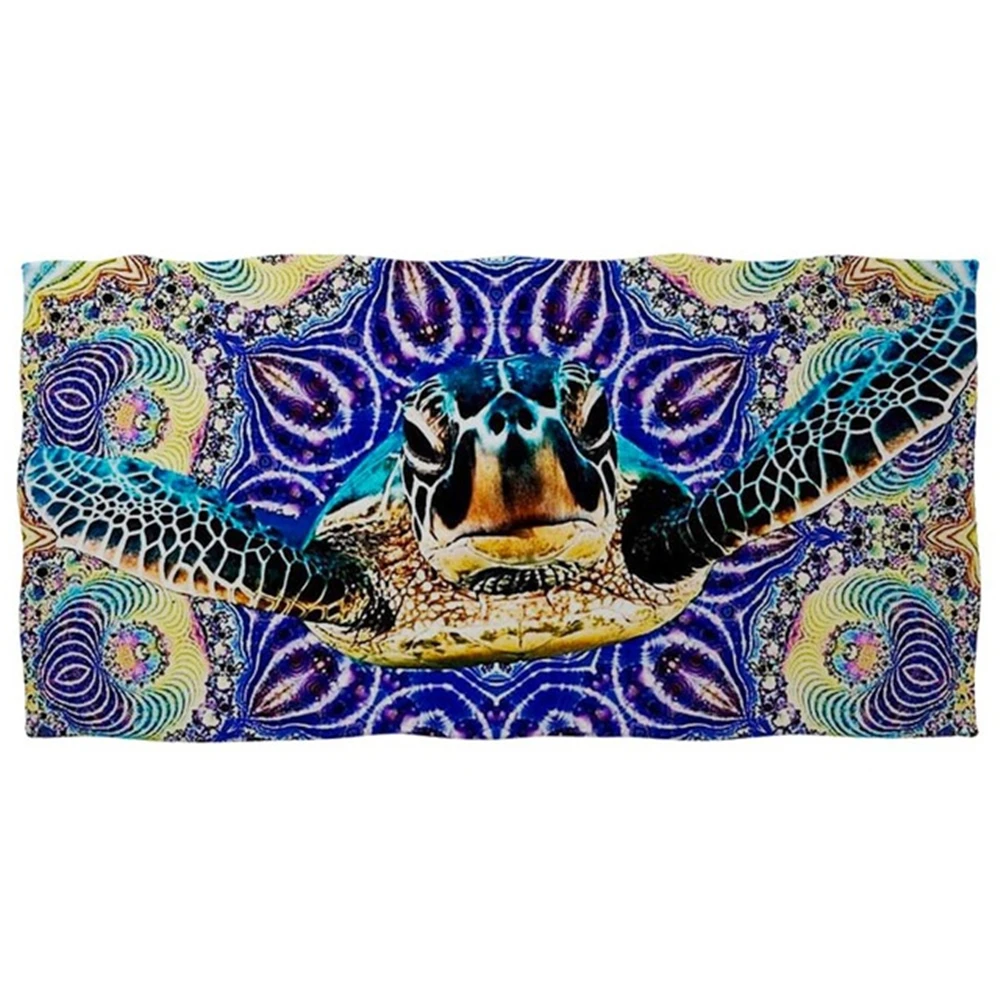 Пляжное полотенце HUGSIDEA в виде морской черепахи хлопчатобумажное для плавания