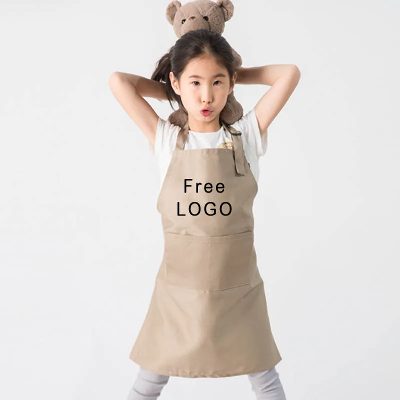 

Free Print NAME Child Apron Kids Sleeve Hat Children Clothes Pocket Kindergarten Kitchen Baking Painting Cooking Drink Wear