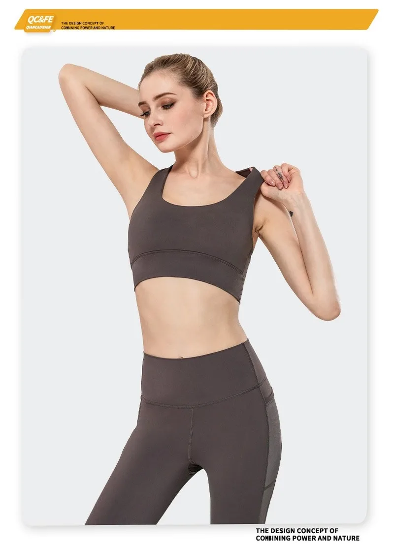 

Beauty Back Naked Sports Bra Shock Breathable Shockproof Running Outside Wearing Sports Bra Yoga Fitness Female Crop Tops