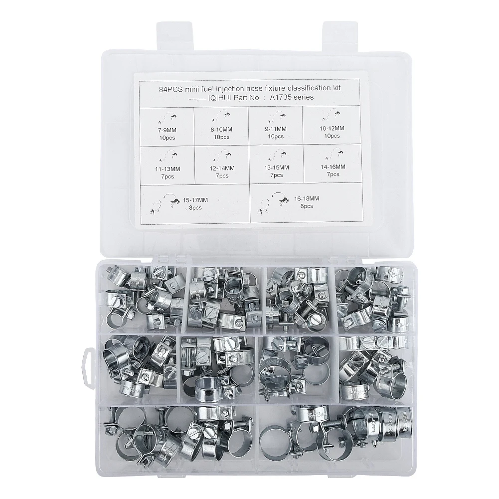 

84pcs Galvanized Hose Clip Mini Fuel Line Clamp Diesel Petrol Pipe Clamps