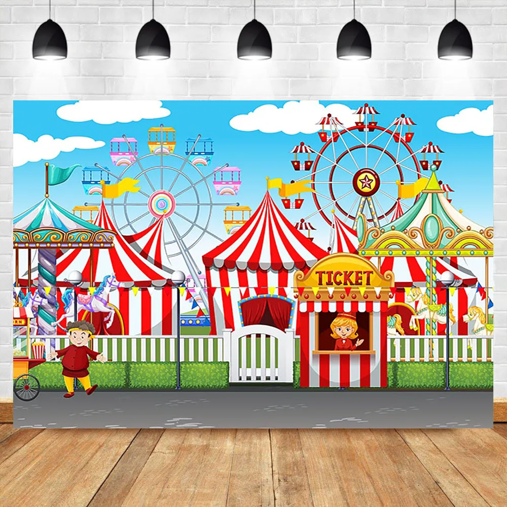 Mocsicka фон для фотосъемки с изображением карнавала цирка первого дня рождения|Фон