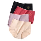 Модные трусики 4 шт.лот с высокой талией, женское Мягкое хлопковое нижнее белье для коррекции фигуры, бесшовные трусы, сексуальное удобное женское белье с промежностью
