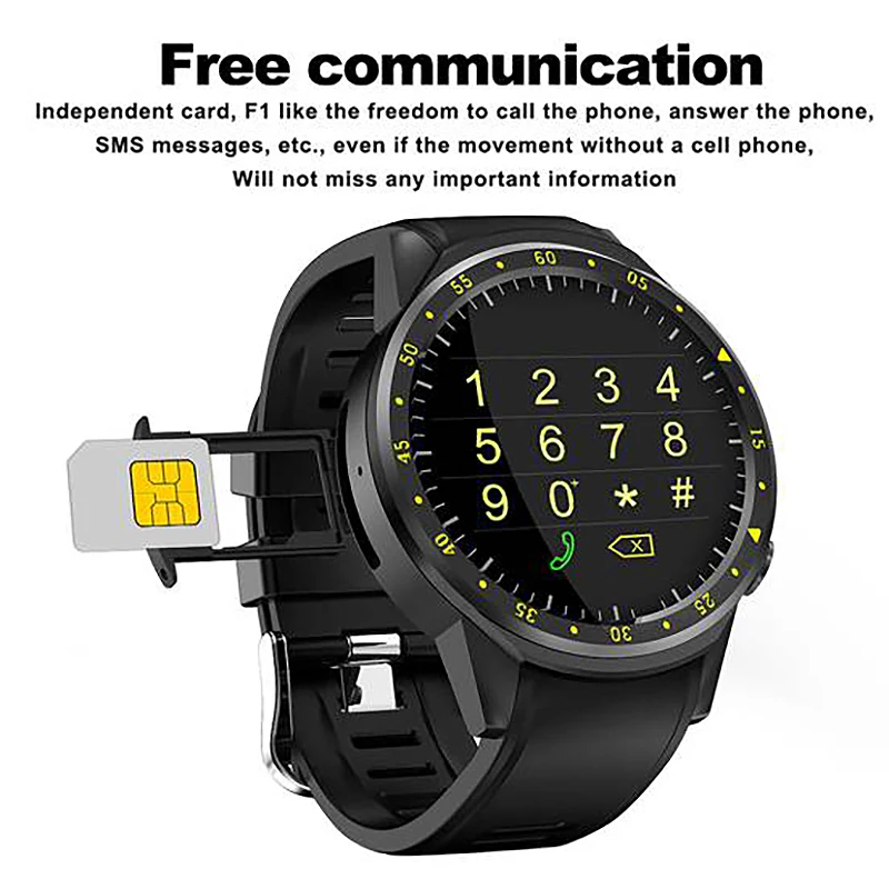 F1 смарт часы GPS трекер сердечного ритма мужские умные мульти спортивный режим сим