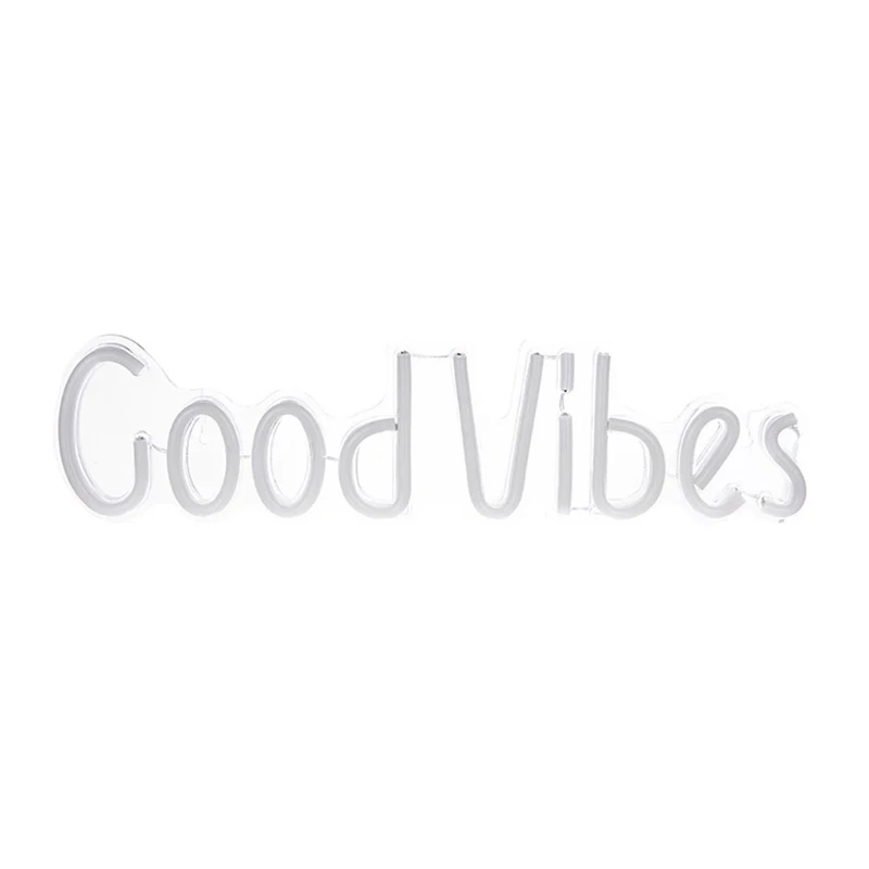 

LED Neon Wall Signs Good Vibes Wall Decoration with On/Off Switch Art Light G6DD