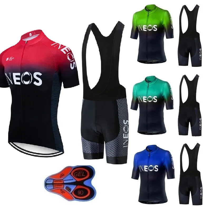 

2021 велосипедная командная одежда INEOS, велосипедные шорты с гелевыми вставками, быстросохнущий велосипедный комплект из джерси, мужская оде...