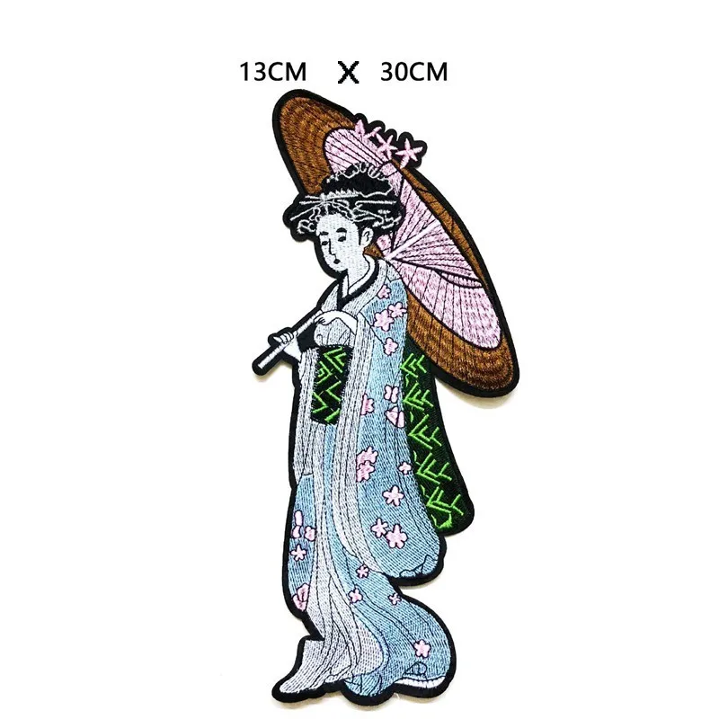 Аппликации женские в японском стиле с веером и зонтиком | Дом сад