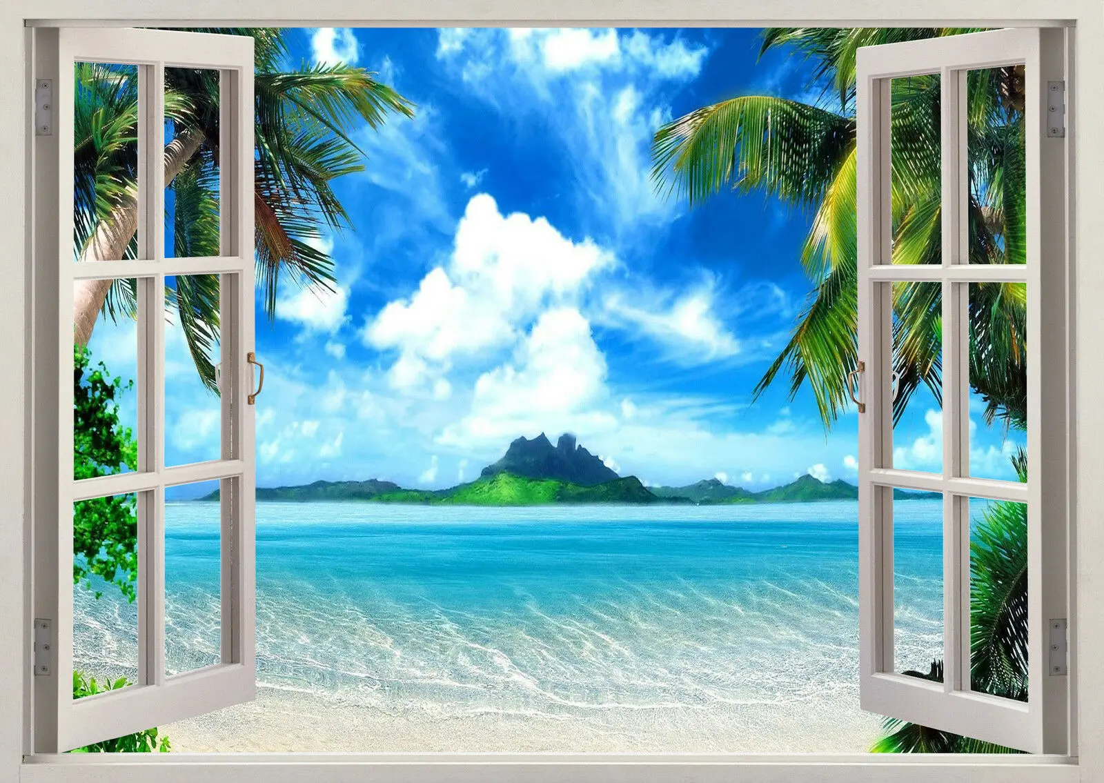 Красивое небо солнце окно художественная пленка печать Шелковый плакат домашний