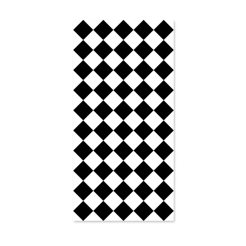 

Black and white wallpaper modern simple American square grid diamond geometry living room bedroom dining room TV background