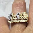 Кольцо AurolaCo с именем на заказ, Золотое кольцо в стиле хип-хоп, женское модное кольцо с надписью в стиле панк, подарки
