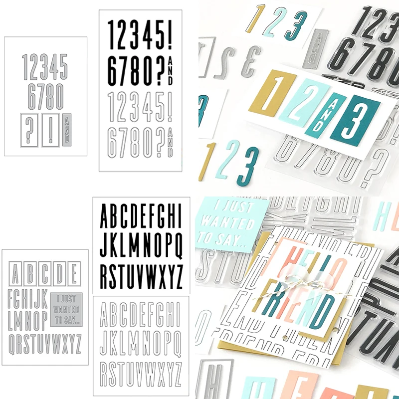 

All The Letters Numbers Outline Soild Stamps Cutting Dies DIY Scrapbooking Crafts Cards Making 2021New