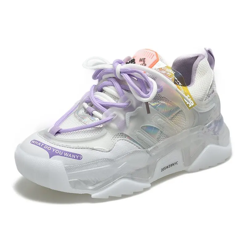 

2021 New Sneakers Women Platform Vulcanized Shoes Fashion Jelly Sole Sports Ladies Trainers Casual Chunky Sneakers Woman Basket