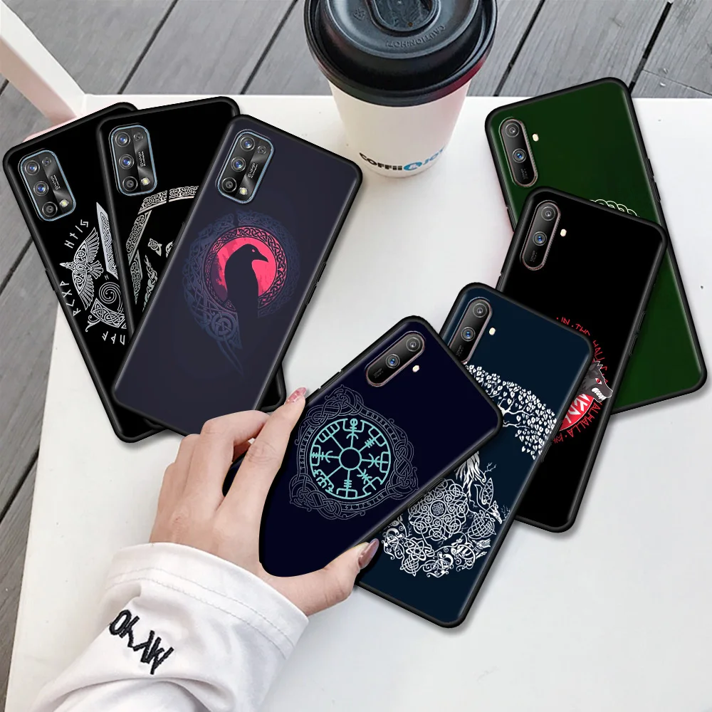 

Viking Vegvisir Odin Nordic Tpu Case for Oppo Realme 8 6 7 Pro C3 A53 A9 GT XT A93 A52 7i 5 Find X2 Lite Matte Soft Mobile Cover