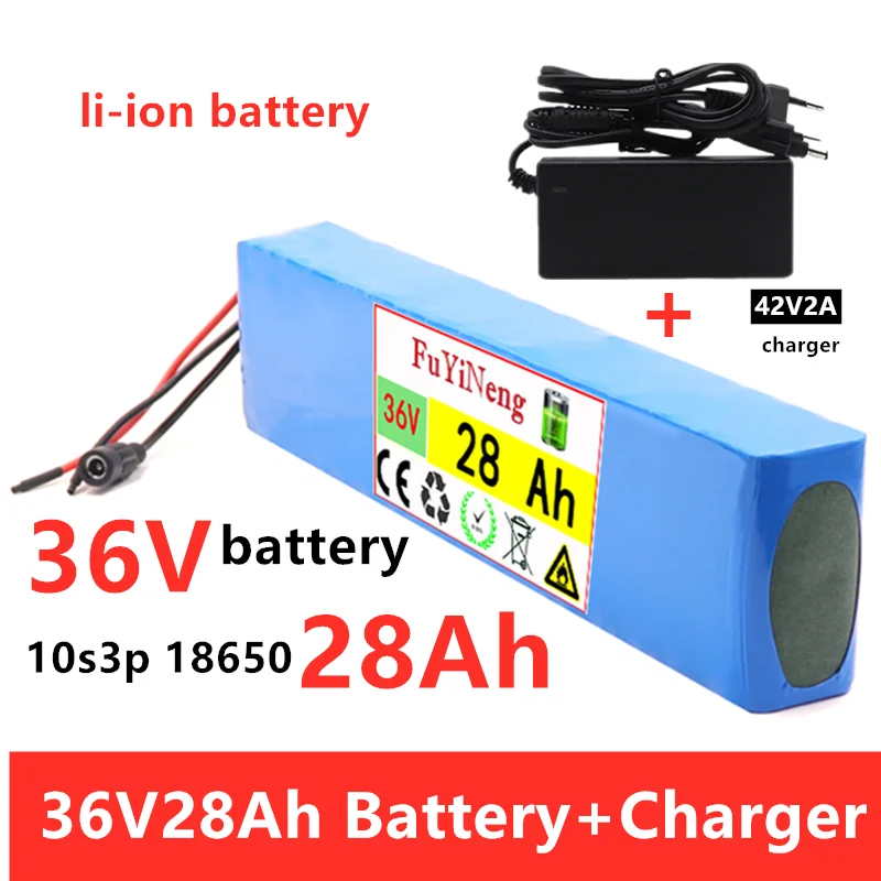 

10S3P 36V 28ah Battery ebike battery pack 18650 Li-Ion Battery 500W High Power and Capacity 42V Motorcycle Scooter with charger