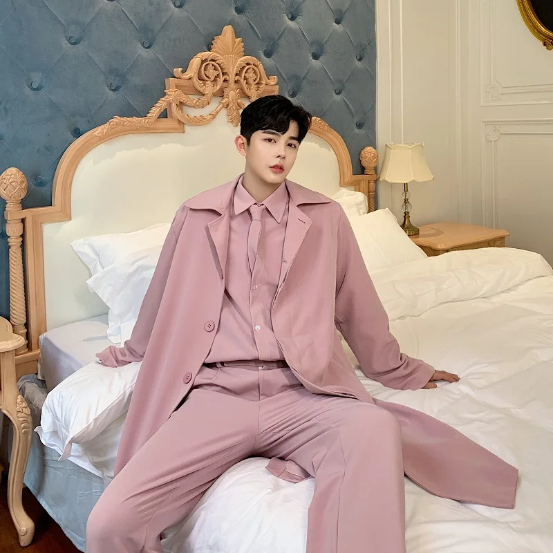 Тренчкот мужской/женский длинный свободного покроя в стиле хип-хоп | Мужская