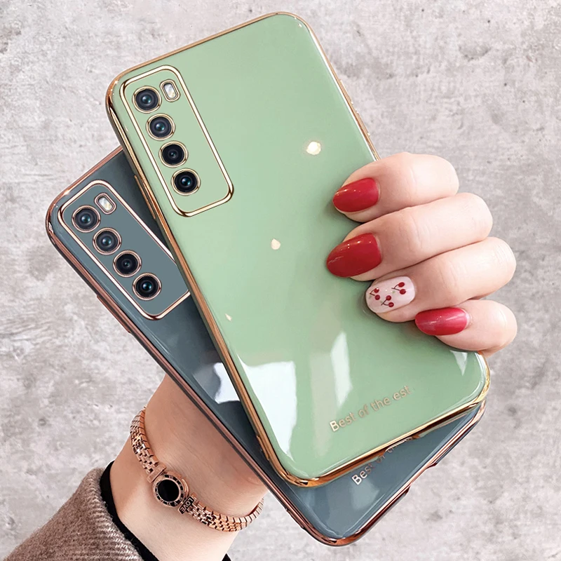 Оцинкованный глянцевый силиконовый чехол для Huawei P40 P30 P20 Honor 9A 10i 9X Premium 9 Mate 20 10 Lite Pro