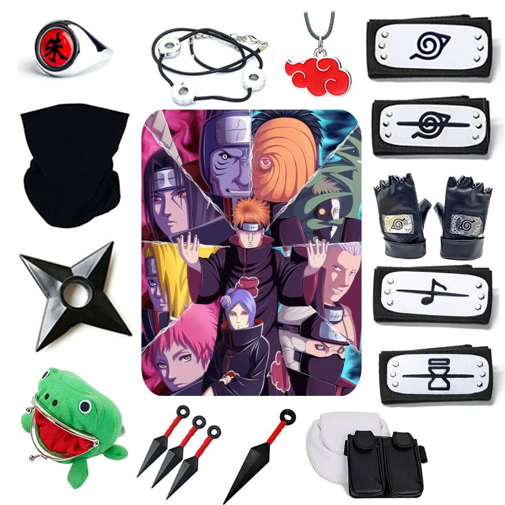 Набор из аниме аксессуары Naruto Akatsuki Cosplay NARUTO Uchiha Itachi перчатки &quotКакаси&quot Kunai Mask Ninja