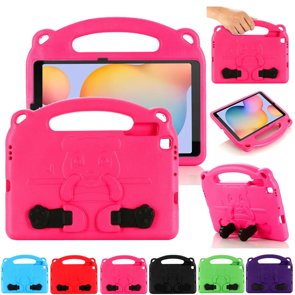

For Samsung Galaxy Tab A7 10.4 T500 T505 S6 Lite 10.4 P610 P615 Tablet Kids Safe Case Cartoon EVA Handle Stand Protective Cover