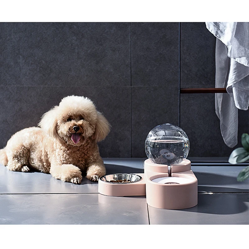 Автоматическая кормушка для кошки 2 в 1 пузырьковый фонтан + миска еды контейнер